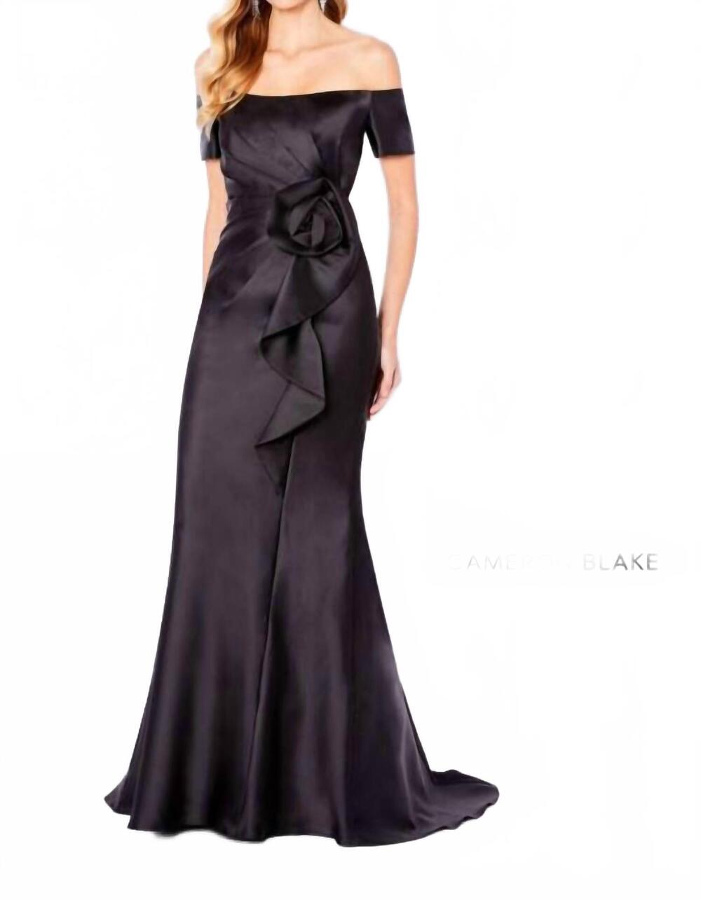 NEW CAMERON BLAKE off the shoulder short sleeve dress in black